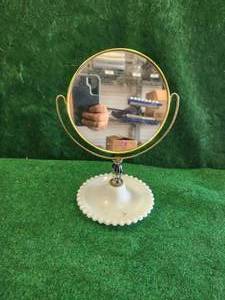 lot 138 image: Vintage milk glass vanity mirror