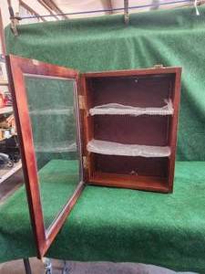 lot 163 image: Wood and glass display cabinet