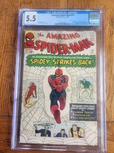 lot 37 image: Amazing Spider-Man 19 (1964) 1st Mac Gargan. CGC 5.5 Off White-White Pages