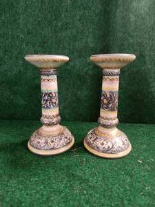 lot 9 image: Set of 2 Candle Holders Ceramic - Made In Italy - 8 - Signed and dated