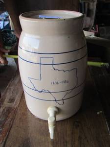 lot 36 image: Water Crock from Marshall Texas 1836-1986 12 tall