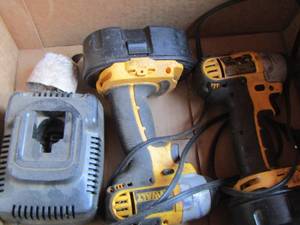 lot 168 image: DeWalt drills qty 2 comes with batteries and chargers