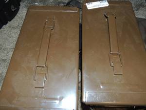 lot 146 image: 2 ammo boxes and canister with side