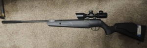 lot 13 image: CROSSMAN F4 MOD# CFTNP17  NITRO PISTON PELLET GUN W BARSICA SCOPE