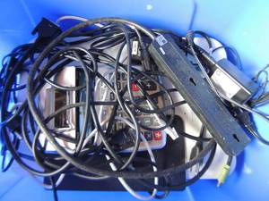 lot 264 image: adding machine , plug strip, hp printer