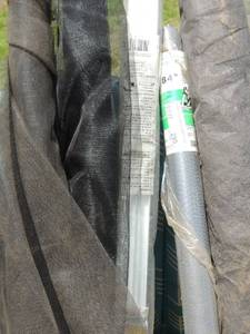 lot 290 image: rolls of mesh screen qty 4, weed blocker for yard