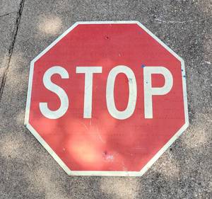 lot 40 image: Way cool vintage Stop Sign