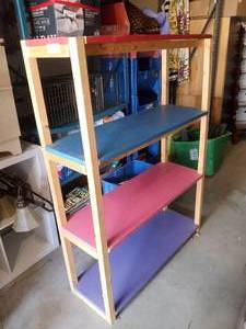 lot 59 image: Multi-Colored Wood Shelves see details below