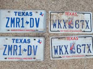 lot 104 image: Two Pairs of Vintage Texas License Plates