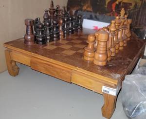 lot 158 image: Wooden Chess Set with Two Different Size Pieces