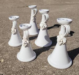 lot 177 image: Five Italian Ceramic Candle Holders