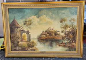 lot 152 image: Vintage Earlier 1900s Framed Original Oil Painting Signed by Known Artist F. Ruppert