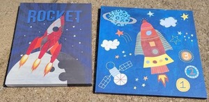 lot 87 image: Lot of Two Kids RocketshipSpace Stretched Prints on Canvas
