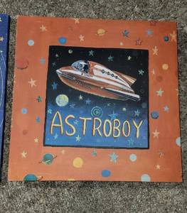 lot 224 image: Lot of Two Kids AstroboyAstronomy Stretched Prints on Canvas