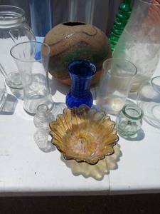 lot 47 image: Lot of Misc. Vases and Glass Containers as shown