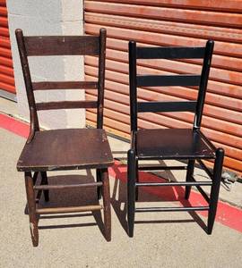 lot 233 image: Two Vintage Wooden Chairs