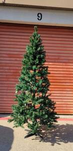 lot 276 image: Over 6 Feet Tall Pre-lit Multi-colored Faux Christmas Tree