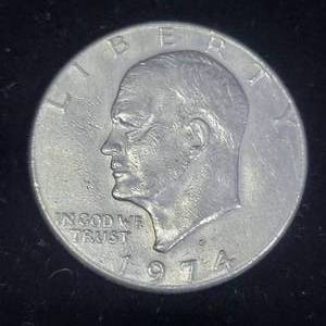 lot 257 image: ERROR 1974 D Eisenhower Filled D