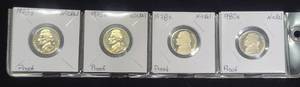 lot 261 image: Four Jefferson Nickel Proofs