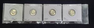 lot 262 image: Four Proof Roosevelt Dimes