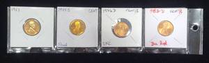 lot 48 image: Four Red Lincoln Cents