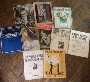 lot 287 image: Ten Pieces of Antique Sheet Music