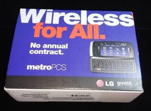 lot 302 image: Metro PCS LG Banter Touch MN510 Silver Slide Phone New In Box
