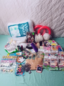 lot 31 image: Mixed Crafting Set w Snow Cover, Hair Chalk, Paint, Stepping Stone Set, Disney Tinkerbell Cards, Princess Cork Boards, Diamond Art  Beads, Craft Kits, Material, Stickers, Toole, & More