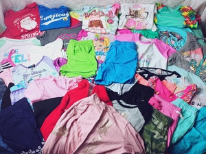 lot 32 image: 44 Pc Girls Clothing Set (10-12L-XL) w Old Navy, Star Wars, FRIENDS, Monster High, Jojo Siwa, Etc.