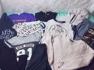 lot 33 image: 12 Pc Womens Clothing Set (3-5XS-S) w Guess, American Eagle Outfitters, Totoro, Etc.