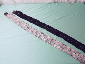 lot 39 image: NEW - (x2) Rancho Estancia Leather Wrap Western Belt R5F308-E015LBLO, R5F308-E016LBXL - QV DESCR