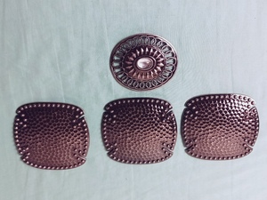 lot 44 image: Rancho Estancia Copper Belt Buckles - QV DESCR