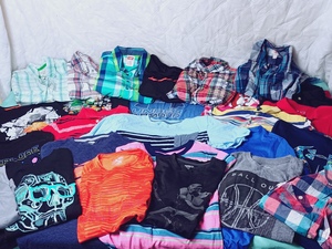 lot 14 image: 26 Pc Mixed Boys Clothing Set (1--16L) w Polo Ralph Lauren, Under Armor, Cat & Jack, Wrangler, Etc.