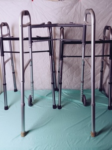 lot 16 image: 3 Pc Walker Set with Adjustable Height and Foldable (Front Wheels on One Unit)