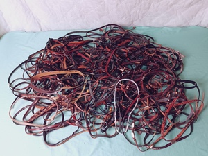 lot 17 image: Set of 175 Western Leather Cowboy Hat Bands w Stetson, STS Ranchwear, Resistol, Etc.