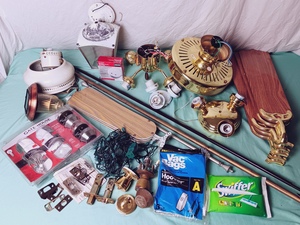 lot 56 image: Mixed Lot of Fans, Door Knobs, Hoover VacBags, Swiffer Pads, Curtain Rods, NEW Fire Sentry Smoke Alarm i9040, Etc.