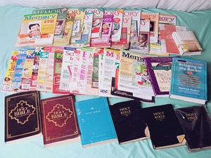 lot 57 image: Mixed Lot of Memory Makers Magazines, Bibles, Devotionals, Etc.