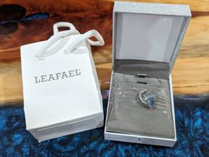 lot 121 image: NEW - Leafael Light Blue Silver Plated Infinity Love Heart Pendant
