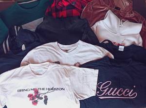 lot 85 image: 11 Pc Womens Clothing (L-XXL) w Clue, Bring Me The Horizon, Anime, Ghost Face, and More