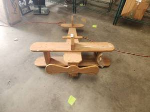 lot 96 image: Large Wood airplane swing
