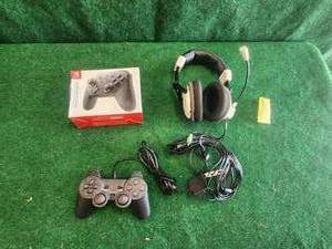 lot 181 image: Selection of game controllers and headset