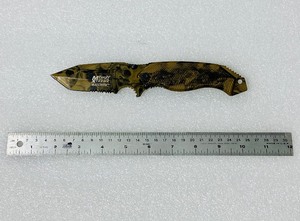 lot 70 image: MTech USA Xtreme Ballistic Tactical 440C Stainless Steel Knife, Model# TF-797BNT-S0 - In Condition As Shown