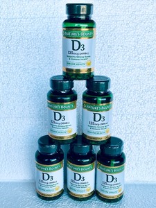 lot 79 image: Lot Of 6 New Sealed - Natures Bounty Assorted Vitamin D3, Supports Strong Bones & Immune Health, 5,000IU, 900 Total Soft Gels - As Shown - Total Retail $90