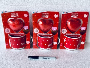 lot 146 image: Lot Of 3 - New Valentines Day Hot Chocolate Melt and Mug, Heart Marshmallow Inside, 2.12 Oz Each Mug - As Shown - Total Retail $30