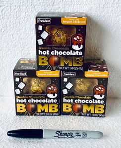 lot 182 image: Lot Of 3 - New Frankford Double Chocolate Hot Chocolate Bomb Made With Belgian Chocolate, 1.6Oz Each Box - As Shown - Total Retail $30