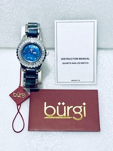 lot 1 image: New Other Burgi 36.7mm Ceramic Bracelet Baguette Quartz Ladies Watch, Model# BUR066BK - In Condition As Shown - Retails New $595 $$$ - READ
