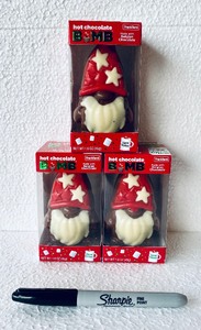lot 227 image: Lot Of 3 - New Frankford Hot Chocolate Bomb Made With Belgian Chocolate, Red Gnome, 1.6Oz Each Box - As Shown - Total Retail $27