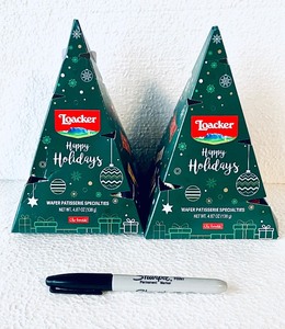 lot 321 image: Lot Of 2 - New Loacker Happy Holidays Wafer Patisserie Specialties Wrapped Mini Wafers, 4.87 Oz Each Box - As Shown - Total Retail $26
