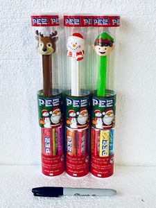 lot 324 image: Lot Of 3 New - PEZ Candy Dispenser With 6 Candy Refills Each Tube, (1) Snowman, (1) Elf & (1) Reindeer, 2.03 Oz Each Tube - As Shown - Total Retail $30