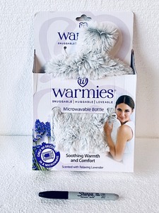 lot 330 image: New Warmies Snuggleable, Huggable & Loveable Microwaveable Bottle, Scented With Relaxing Lavender, Marshmallow Gray - As Shown - Retails $30